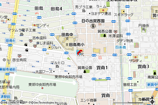 巽西店付近の地図